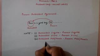 Pronoun Part 1  Pronoun Antecedent Agreement [upl. by Hawger]