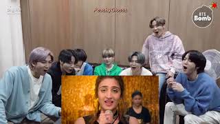 BTS reaction to VAASTE  Dhwani song  New reaction  PeachyGlosss [upl. by Anier]