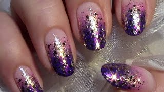 Simple Glitter Gradient Nail Art Design  Easy Ombre Summer Party Nails [upl. by Stoll128]