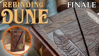 Rebinding DUNE  FINALE  Transforming A Vintage Book Leather Endbands Tooling amp the Final Reveal [upl. by Adnamra]