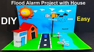 flood alarm project with house for science project for exhibition  DIY pandit  flood detection [upl. by Anerdna326]