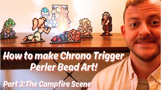 How to make the Chrono Trigger Perler Bead Art Part 3 Campfire Scene 🔥 [upl. by Nalla]