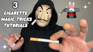 3 Amazing Cigarette Magic Tricks Tutorials 🎩🪄 [upl. by Vocaay]