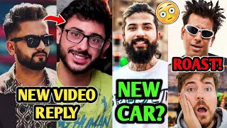 Elvish Yadav REACT To Carryminati On New Video😨  Punit Superstar Roast Mr Beast  Uk07 rider [upl. by Asia361]