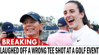 Caitlin Clark Laughs Off Errant Tee Shot at LPGA ProAm Golf Event [upl. by Tyra668]