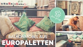 Balkonmöbel aus Paletten selber bauen  Balkon  DIY  Upcycling  Palettenmöbel Anleitung Ideen [upl. by Nitsej]