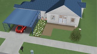 Sims Freeplay Blue Themed Carport Home [upl. by Akienat179]