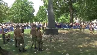 US Naval Academy Plebes Annual Grease Herndon Monument Climb I LIVE [upl. by Neik614]