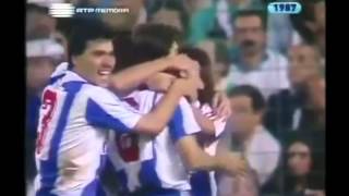 Goal for Porto player Rabah Madjer against Real Madrid [upl. by Leehar710]