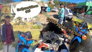 finally new bike pe modification kra di🥰 rs200 public reaction 👀 fisrt rider rs200😍 [upl. by Loy288]