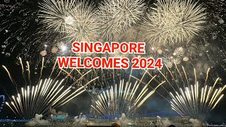 Singapore 4K  Singapore New Year Fireworks  Marina Bay Fireworks 2024  Singapore Welcome 2024 [upl. by Noived]