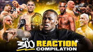 Israel Adesanyas BEST Reactions To UFC 300 Fighters [upl. by Nirhtak]