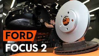 Wie FORD FOCUS 2 DA Bremsscheiben vorne wechseln TUTORIAL AUTODOC [upl. by Houghton730]