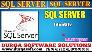 Sql Server tutorial  onlinetraining Identity by Narayana [upl. by Mureil857]