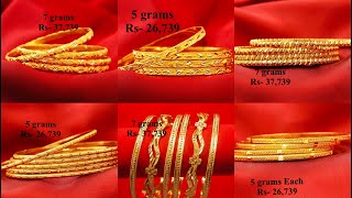 5 Grams gold bangle designs with price  Simple Gold Bangles Designs 2022 [upl. by Leddy389]