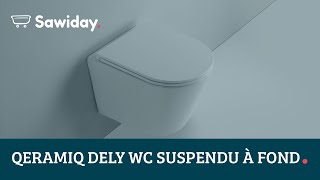 QeramiQ Dely WC suspendu à fond blanche avec abattant fin [upl. by Aynotal213]