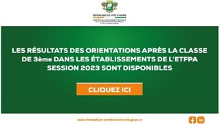 Résultats Des Orientations En 2nde Technique Et Professionnelle Disponibles  Consulter Maintenant [upl. by Ahsenra816]