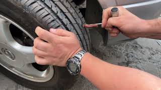 How to Plug a Tyre Under 3 minutes on the road [upl. by Aelsel]