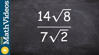 How to simplify by rationalizing the denominator 14root8  7root2 [upl. by Nnyleimaj792]