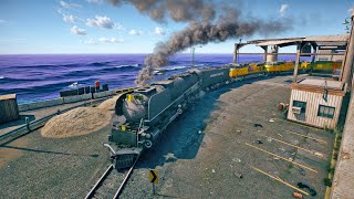 UP CHALLENGER driving through WEST DOCKS Abandoned Railroad 2 Trains 2 Tracks  Grand Theft Auto V [upl. by Denny]