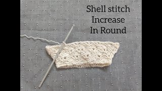 Shell stitch increase in round Useful for making bagsskirts etc [upl. by Nahgem]