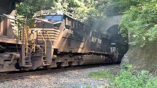 Train Disappears Into Tunnel amp Train Appears Out Of Tunnel  Chattanooga Railway Yard Trains Passing [upl. by Arianie]