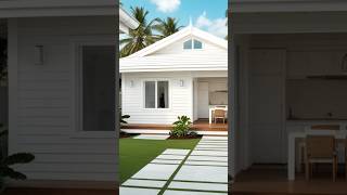 White wooden house with neat garden shorts [upl. by Adnavoj]