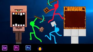 Stickman Animation Vs Minecraft  IRON GOLEM vs VILLAGER  Animator vs Animation Cartoon [upl. by Orfinger]