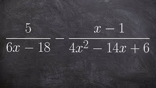 Subtract two rational expressions with polynomials [upl. by Suvart]