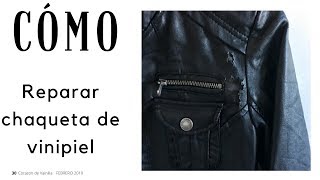 Como arreglar una chaqueta de cuero sintetico  MUY FÁCIL DIY [upl. by Clair]