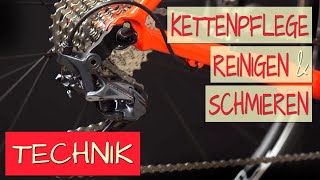 Fahrradkette reinigenpflegen und schmieren  schnell und einfach [upl. by Enitnemelc714]