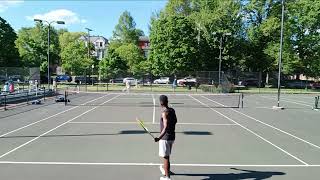 working on hitting cross court for forehand and backhand [upl. by Suelo768]