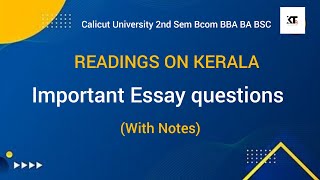 Calicut University 2nd Sem Readings on kerala Important Essay Questions [upl. by Dorn654]