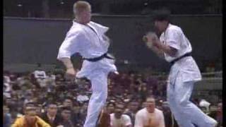 quotKyokushin Karatequot KO back spin amp other kick [upl. by Tharp777]