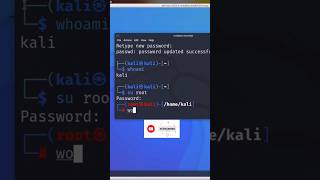 kali linux root passwd change 😇 shorts cybersecurity kalilinux [upl. by Gyimah]