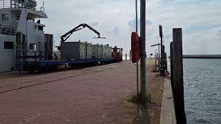 Inselbahn Wangerooge Zugbetrieb am Hafen [upl. by Assiralk230]