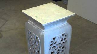 White Ceramic Double Dragon Square Garden Stool s2090m [upl. by Martijn]