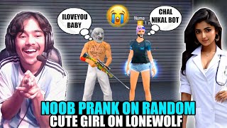 Noob Prank on Random Cute Girl on Lone wolf🤣 she call me noob😡 Garena free fire [upl. by Hametaf]