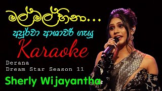 Mal Mal Hina  මල් මල් හිනා  Karaoke  Without Voice  Sherly Wijayantha [upl. by Mhoj]