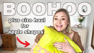 Exciting BOOHOO plus size haul for the appleshaped body [upl. by Siuluj523]