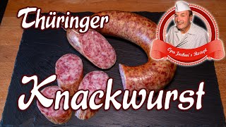 Thüringer Knackwurst aus schlachtwarmen Fleisch selber machen  Opa Jochens Rezept [upl. by Akemrej]