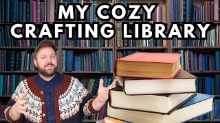 COZY Crafting Library Tour Knitting Crochet and DIY Inspiration 🧶📚 What are YOUR must haves [upl. by Ilenay]