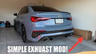 2024 8Y Audi RS3 Unitronic Midpipes Sound  Revs Flyby Cold Start [upl. by Anaira]