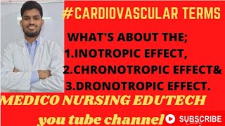 INOTROPIC EFFECT CHRONOTROPIC EFFECTampDRONOTROPOC EFFECT CARDIOVASCULAR TERMS  VIDEO28SERIES1 [upl. by Ardnola517]