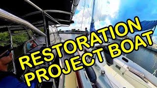 Towing an Old Catalina for A Restoration Project  Tow 27ft Catalina [upl. by Pedroza]