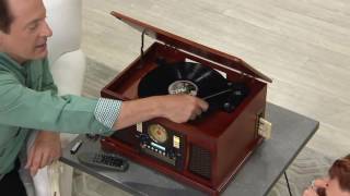 Aviator Recordable 8in1 Wooden Music Center with Bluetooth on QVC [upl. by Candra311]