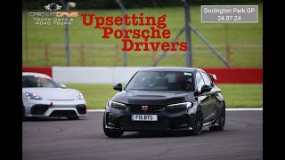 Honda Civic FL5 Type r quotvsquot Porsche gt4 Doningtonpark GP Circuit HOT DAY [upl. by Adnilab]