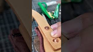 How to use brass rivets leather bag leatherbackpack shortscopper rivet leathercraft diy [upl. by Sanchez638]