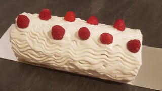 Roulé à la framboise rapide facile et super délicieux gateau roulé [upl. by Yelrihs]