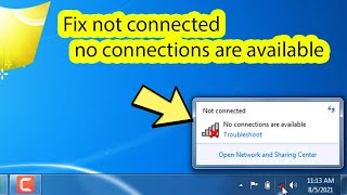 Not connected no connections are available windows 7 laptop [upl. by Ok]